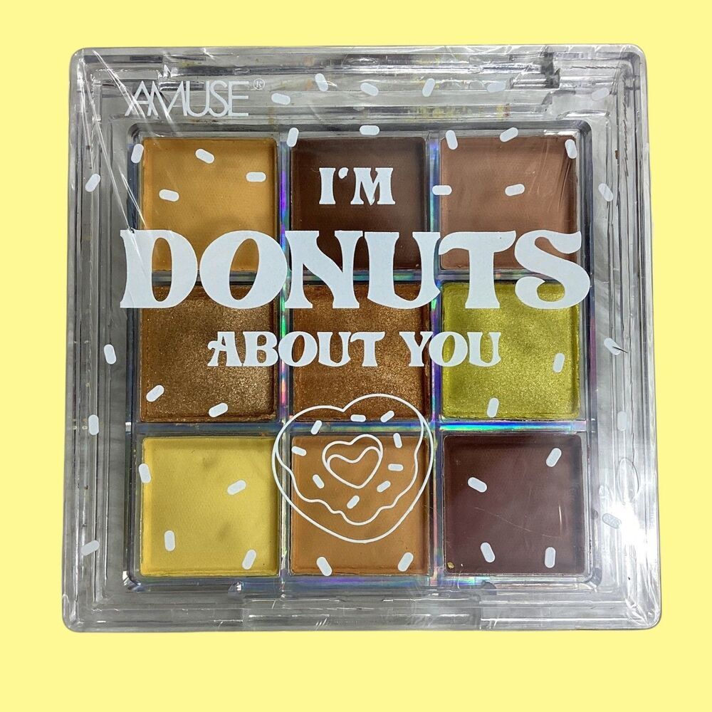 Amuse I'm Donuts About You Eyeshadow Palette 9 Pan Lemon Donut Yellow Gold Brown